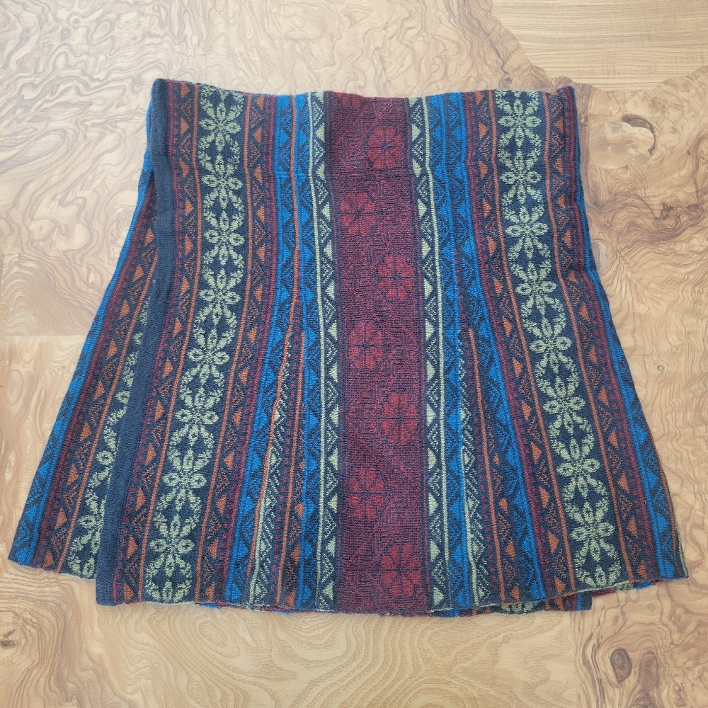 Tey-Art Handmade Peruvian Alpaca Blend Woven Wrap Skirt Boho Medium